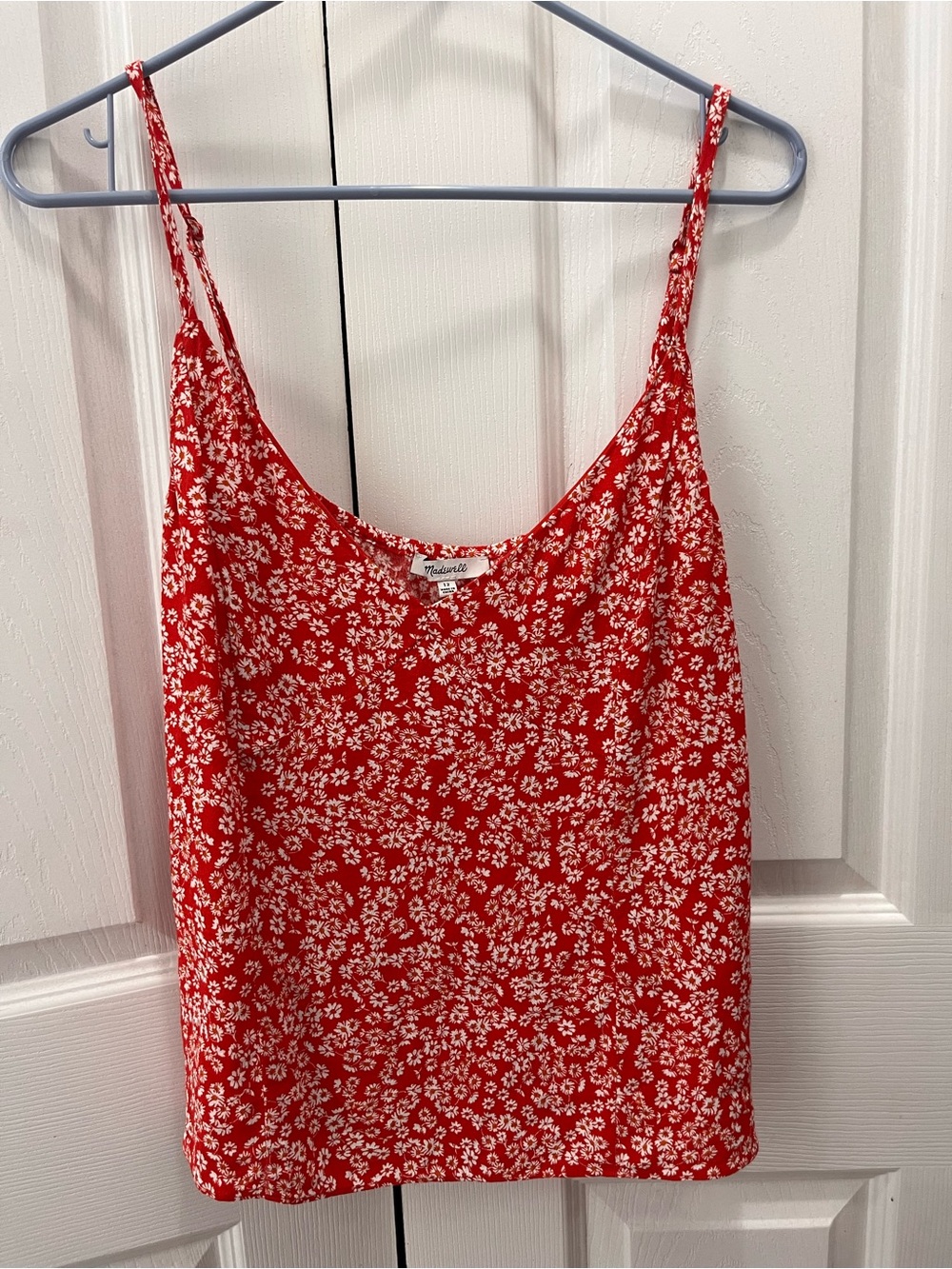 Madewell red floral tank top